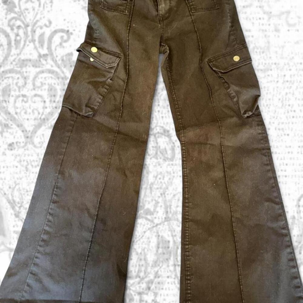 black flared cargo pants